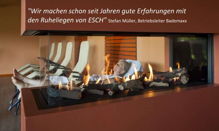 Bademaxx Speyer, Sauna Ruheraum mit Kippliege PERFEKTA